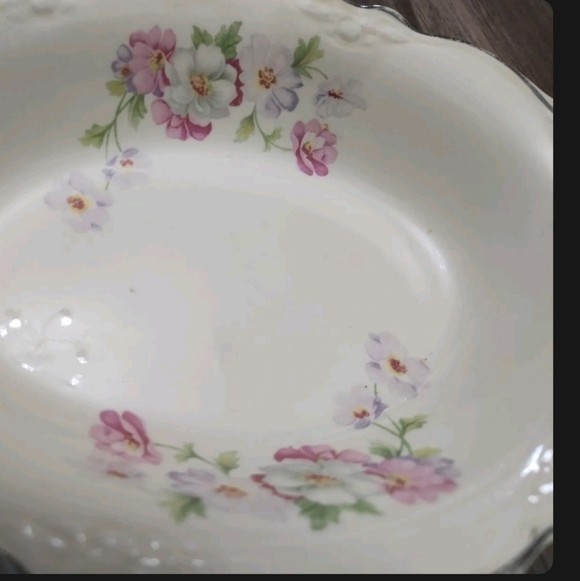 Homer Laughlin Bouquet Oval Vegetable Serving Bowl Virginia Rose 9"  F 4… - Picture 2 of 3